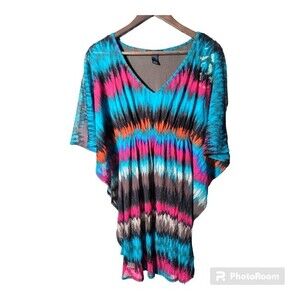 INC International Concept Boho Mini Dress Multicolored Womens Sz Small